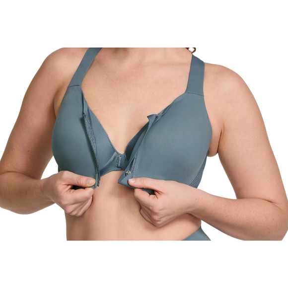 Victoria's Secret VSX Knockout Front-Close Women's Sport Bra Dark Steel Size 38D - Picture 2 of 9